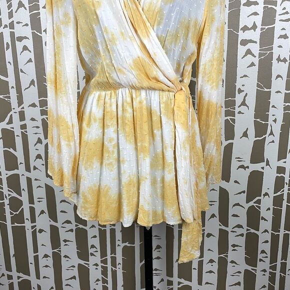 Peach Love Tie Dyed Swiss Dot Romper M - Picture 5 of 9